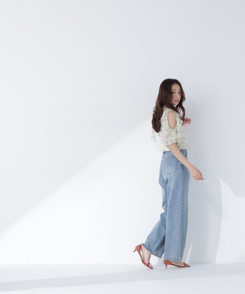 NATURAL BEAUTY BASIC（ナチュラルビューティーベーシック）の「ショルダースリットフリルブラウス（シャツ/ブラウス・レディース・ピンク/ブラウン/イエロー系その他・ﾌﾘ-）」の18枚目の写真