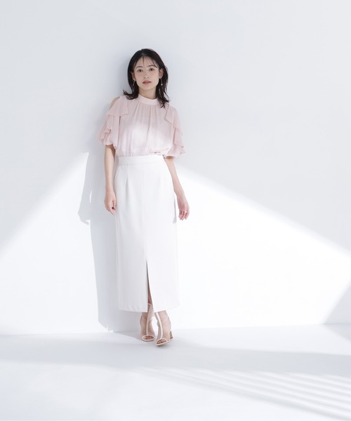 NATURAL BEAUTY BASIC（ナチュラルビューティーベーシック）の「ショルダースリットフリルブラウス（シャツ/ブラウス・レディース・ピンク/ブラウン/イエロー系その他・ﾌﾘ-）」の22枚目の写真