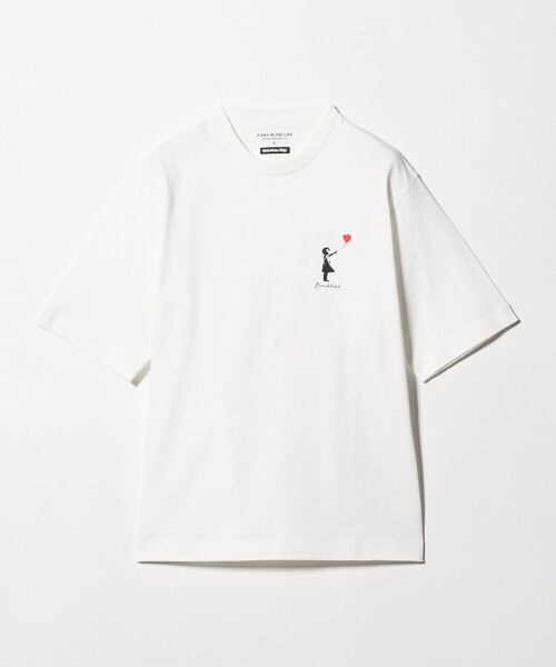 A DAY IN THE LIFE UNITED ARROWS(アデイインザライフユナイテッドアローズ)の「<BRANDALISED × A DAY IN THE LIFE >バンクシー アートTシャツ GIRL(Tシャツ/カットソー・メンズ・ネイビー/ホワイト・L/M)」の2枚目の写真