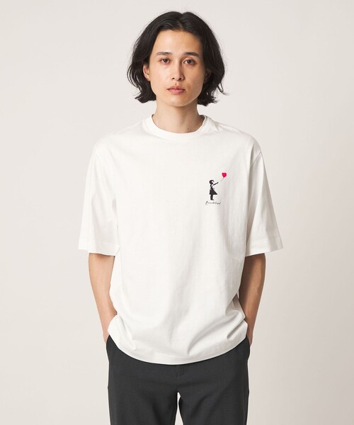A DAY IN THE LIFE UNITED ARROWS(アデイインザライフユナイテッドアローズ)の「<BRANDALISED × A DAY IN THE LIFE >バンクシー アートTシャツ GIRL(Tシャツ/カットソー・メンズ・ネイビー/ホワイト・L/M)」の9枚目の写真