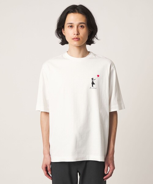 A DAY IN THE LIFE UNITED ARROWS(アデイインザライフユナイテッドアローズ)の「<BRANDALISED × A DAY IN THE LIFE >バンクシー アートTシャツ GIRL(Tシャツ/カットソー・メンズ・ネイビー/ホワイト・L/M)」の5枚目の写真