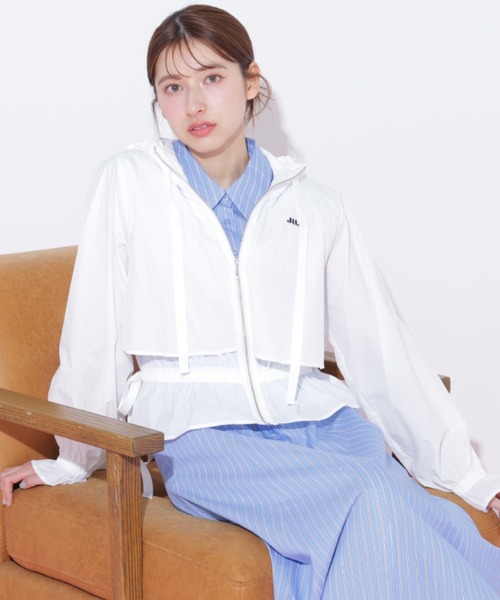 JILL by JILL STUART（ジルバイジルスチュアート）の「シアーナイロンジャケット（ブルゾン・レディース・ホワイト/ネイビー・FREE）」の12枚目の写真