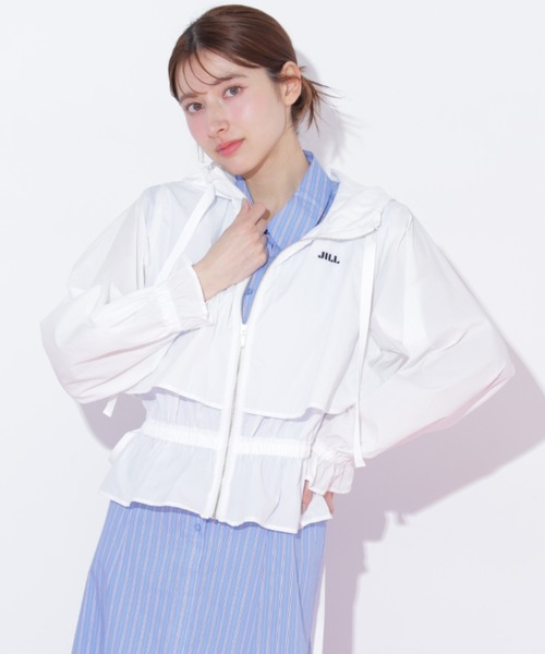 JILL by JILL STUART（ジルバイジルスチュアート）の「シアーナイロンジャケット（ブルゾン・レディース・ホワイト/ネイビー・FREE）」の13枚目の写真