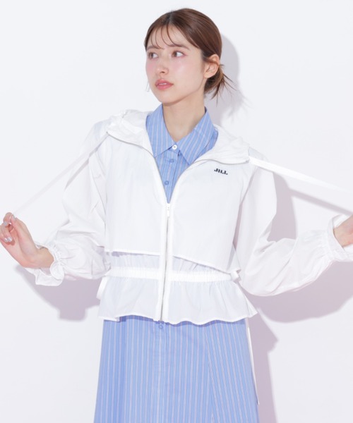 JILL by JILL STUART（ジルバイジルスチュアート）の「シアーナイロンジャケット（ブルゾン・レディース・ホワイト/ネイビー・FREE）」の16枚目の写真