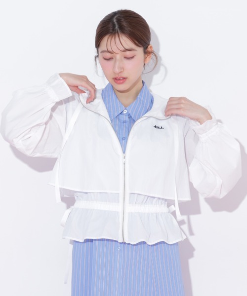 JILL by JILL STUART（ジルバイジルスチュアート）の「シアーナイロンジャケット（ブルゾン・レディース・ホワイト/ネイビー・FREE）」の18枚目の写真