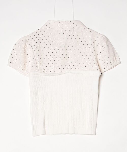 TITTY&CO.(ティティーアンドコー)の「ドット切り替えシャツ(シャツ/ブラウス・レディース・ホワイト/グレー/ピンク・FREE)」の4枚目の写真