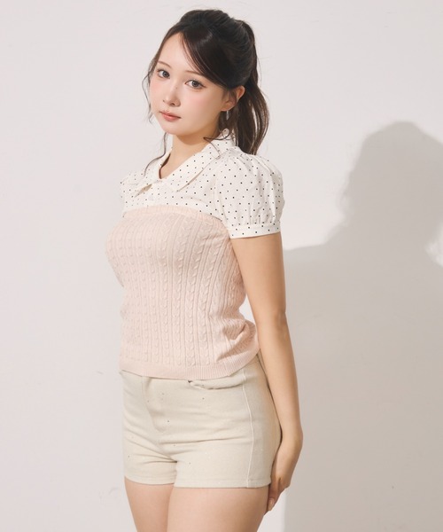 TITTY&CO.(ティティーアンドコー)の「ドット切り替えシャツ(シャツ/ブラウス・レディース・ホワイト/グレー/ピンク・FREE)」の22枚目の写真