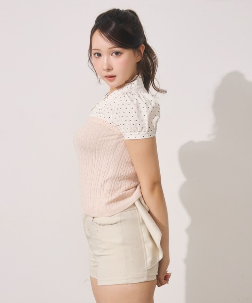 TITTY&CO.(ティティーアンドコー)の「ドット切り替えシャツ(シャツ/ブラウス・レディース・ホワイト/グレー/ピンク・FREE)」の20枚目の写真
