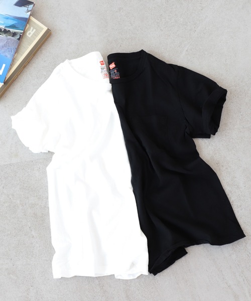 BEAMS BOY(ビームスボーイ)の「【FUDGE5月号掲載】HANES / POCKET-TEE 16SS(Tシャツ/カットソー・レディース・ホワイト/ブラック/ピンク/ネイビー・ONE SIZE)」の1枚目の写真