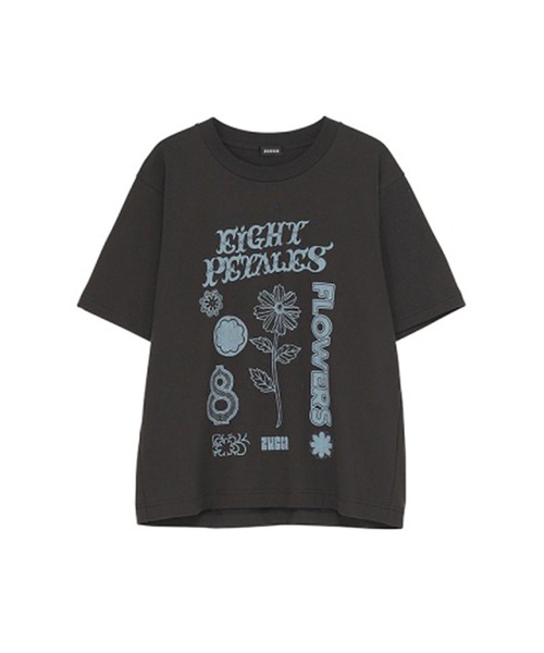 ZUCCa(ズッカ)の「(S)FLOWER MAGAZINE T(Tシャツ/カットソー・レディース・カーキ/ホワイト/ダークグレー・X-LARGE/M size)」の2枚目の写真