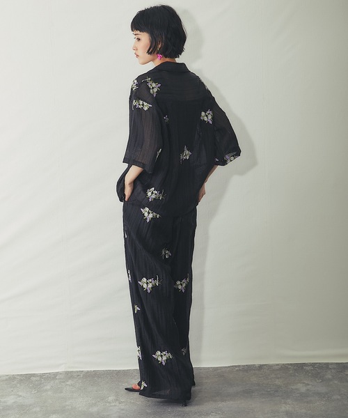 ANOTHER S（アナザーエス）の「花刺繍シアーストライプイージーパンツ（その他パンツ・レディース・ブラック/オフホワイト・FREE）」の20枚目の写真