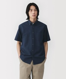 紳士 洗いざらしオックスボタンダウン半袖シャツ