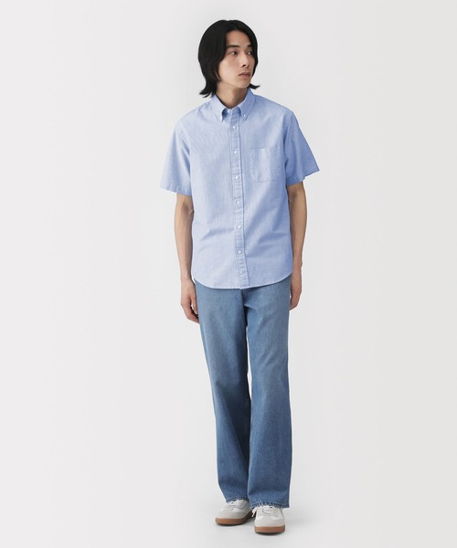 無印良品(ムジルシリョウヒン)の「紳士 洗いざらしオックスボタンダウン半袖シャツ(シャツ/ブラウス・メンズ・ネイビー/ホワイト/サックスブルー・S/M/L/XL)」の17枚目の写真