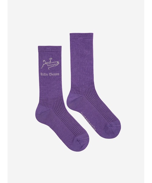 BOBO CHOSES(ボボショーズ)の「Reading Crocodile long socks(ソックス/靴下・キッズ・バイオレット・38-40/35-37/32-34/29-31/26-28/23-25/20-22)」の5枚目の写真
