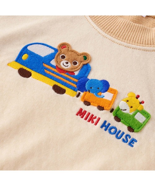 MIKI HOUSE(ミキハウス)の「プッチーのラグランスリーブトレーナー(スウェット・キッズ・アイボリー/レッド系その他・130cm/120cm/110cm/100cm/90cm/80cm)」の4枚目の写真