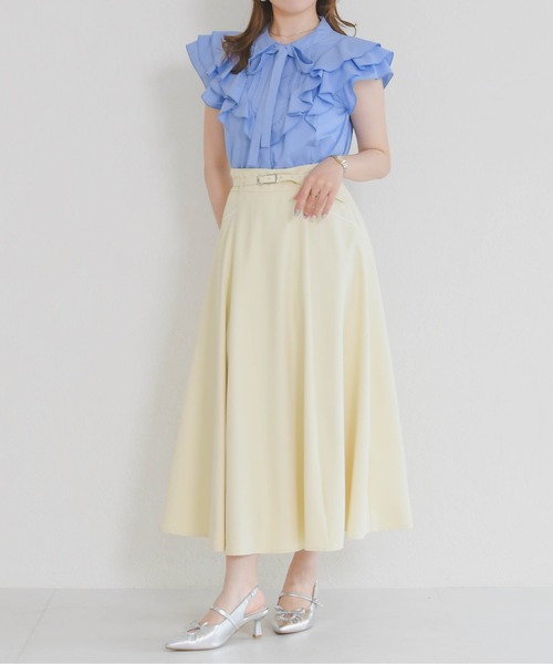 MISCH MASCH(ミッシュマッシュ)の「2026春夏新作 配色ラインフレアスカート(スカート・レディース・アイボリー/ネイビー/イエロー/ライトブルー・S/M)」の10枚目の写真