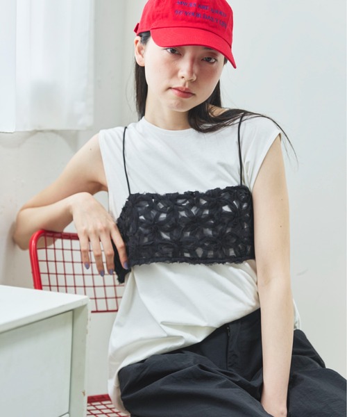 PILIT(ピリット)の「チュールフラワービスチェ(シャツ/ブラウス・レディース・ブラック/アイボリー・MEDIUM)」の14枚目の写真