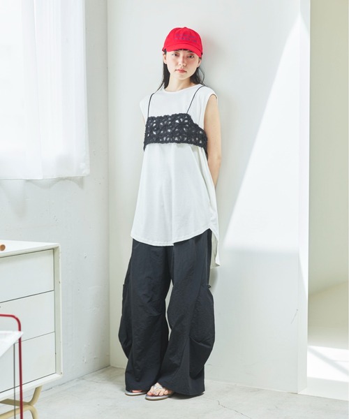 PILIT(ピリット)の「チュールフラワービスチェ(シャツ/ブラウス・レディース・ブラック/アイボリー・MEDIUM)」の15枚目の写真