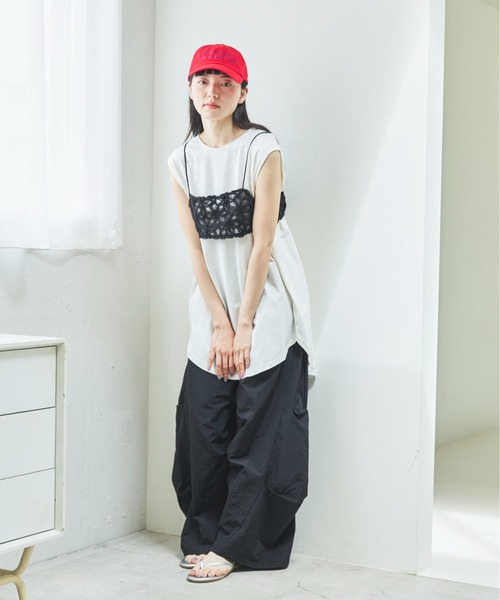 PILIT(ピリット)の「チュールフラワービスチェ(シャツ/ブラウス・レディース・ブラック/アイボリー・MEDIUM)」の16枚目の写真