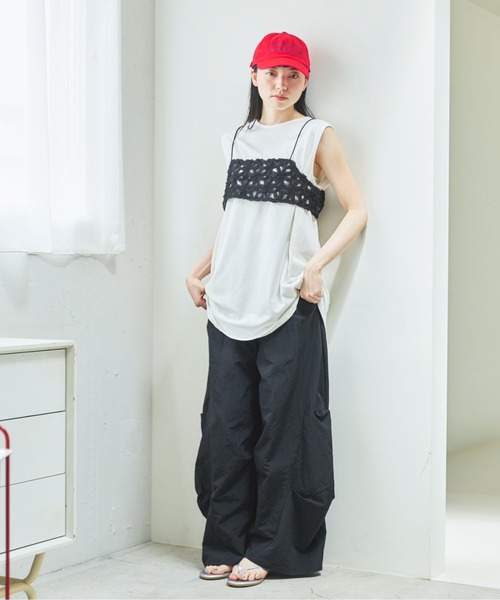 PILIT(ピリット)の「チュールフラワービスチェ(シャツ/ブラウス・レディース・ブラック/アイボリー・MEDIUM)」の18枚目の写真