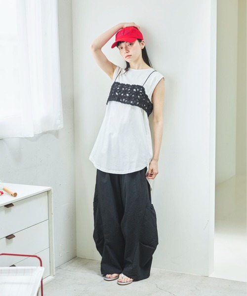 PILIT(ピリット)の「チュールフラワービスチェ(シャツ/ブラウス・レディース・ブラック/アイボリー・MEDIUM)」の19枚目の写真