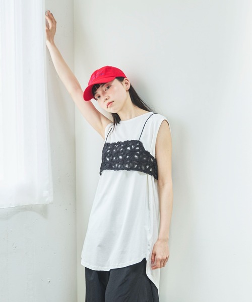 PILIT(ピリット)の「チュールフラワービスチェ(シャツ/ブラウス・レディース・ブラック/アイボリー・MEDIUM)」の21枚目の写真