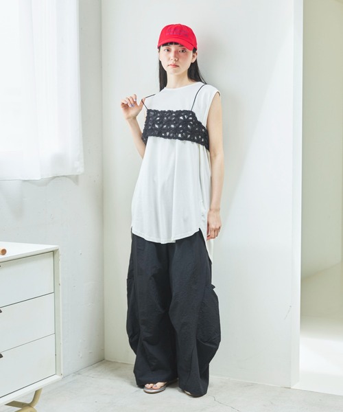 PILIT(ピリット)の「チュールフラワービスチェ(シャツ/ブラウス・レディース・ブラック/アイボリー・MEDIUM)」の22枚目の写真