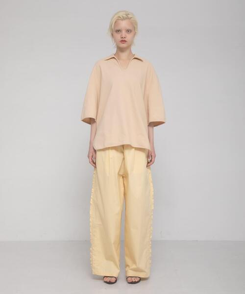 LAATO(ラート)の「open collared tee(Tシャツ/カットソー・レディース・ライトブルー/アイボリー/ライトカーキ・FREE)」の17枚目の写真