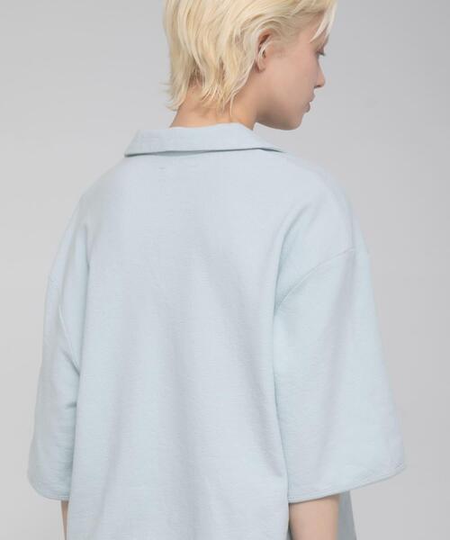 LAATO(ラート)の「open collared tee(Tシャツ/カットソー・レディース・ライトブルー/アイボリー/ライトカーキ・FREE)」の7枚目の写真