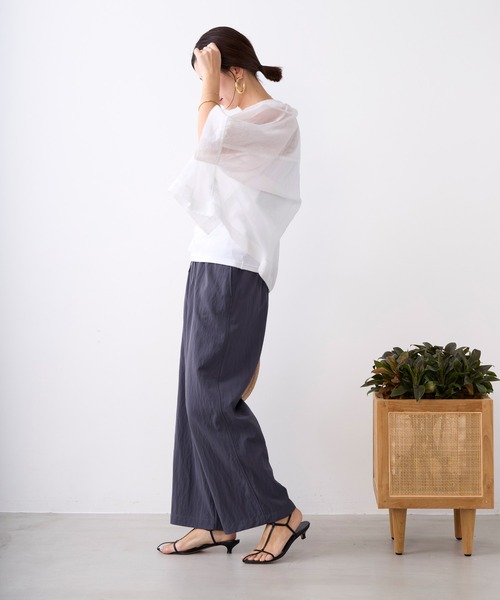 MICA&DEAL(マイカ&ディール)の「シアーショートテントシャツ(シャツ/ブラウス・レディース・サックスブルー/ダークネイビー/ブラウン/ホワイト・FREE)」の12枚目の写真