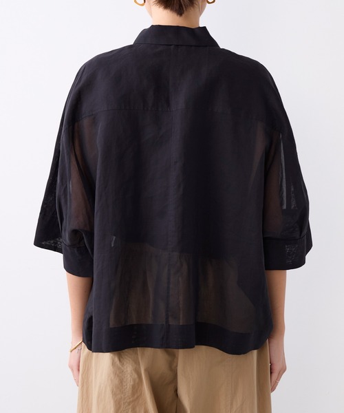 MICA&DEAL(マイカ&ディール)の「シアーショートテントシャツ(シャツ/ブラウス・レディース・サックスブルー/ダークネイビー/ブラウン/ホワイト・FREE)」の7枚目の写真
