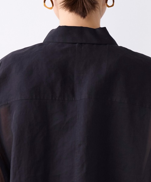 MICA&DEAL(マイカ&ディール)の「シアーショートテントシャツ(シャツ/ブラウス・レディース・サックスブルー/ダークネイビー/ブラウン/ホワイト・FREE)」の9枚目の写真