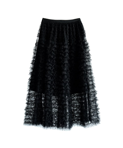 DRESS PLUS(ドレスプラス)の「フリルスカート ロングスカート 可愛い(スカート・レディース・ピンク/ブラック/グレー/オフホワイト・M)」の12枚目の写真