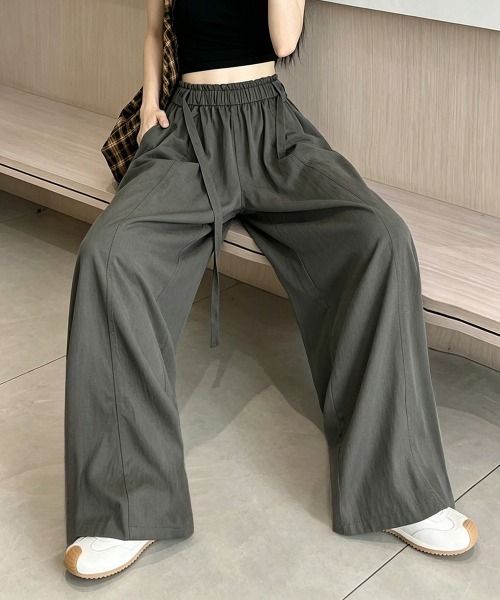Miniministore(ミニミニストア)の「ワイドパンツ ハイウエスト ロングパンツ(その他パンツ・レディース・ダークグレー/ブラウン/グレイッシュベージュ・FREE)」の7枚目の写真