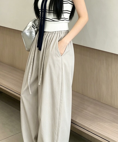 Miniministore(ミニミニストア)の「ワイドパンツ ハイウエスト ロングパンツ(その他パンツ・レディース・ダークグレー/ブラウン/グレイッシュベージュ・FREE)」の13枚目の写真