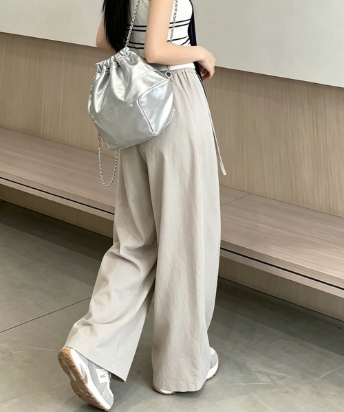 Miniministore(ミニミニストア)の「ワイドパンツ ハイウエスト ロングパンツ(その他パンツ・レディース・ダークグレー/ブラウン/グレイッシュベージュ・FREE)」の14枚目の写真