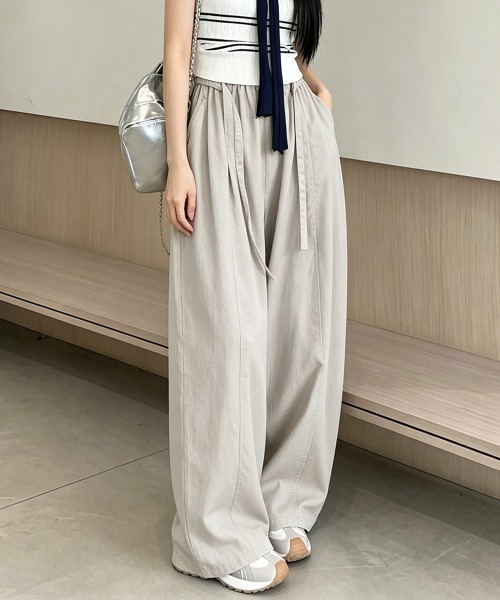 Miniministore(ミニミニストア)の「ワイドパンツ ハイウエスト ロングパンツ(その他パンツ・レディース・ダークグレー/ブラウン/グレイッシュベージュ・FREE)」の16枚目の写真