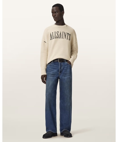 ALLSAINTS(オールセインツ)の「CROSSED OVERSIZED CREW NECK EMBROIDERED JUMPER | CROSSED オーバーサイズ クルー ネック エンベリッシュド ニット・セーター(ニット/セーター・メンズ・ホワイト系その他・S/M/XS/L)」の2枚目の写真