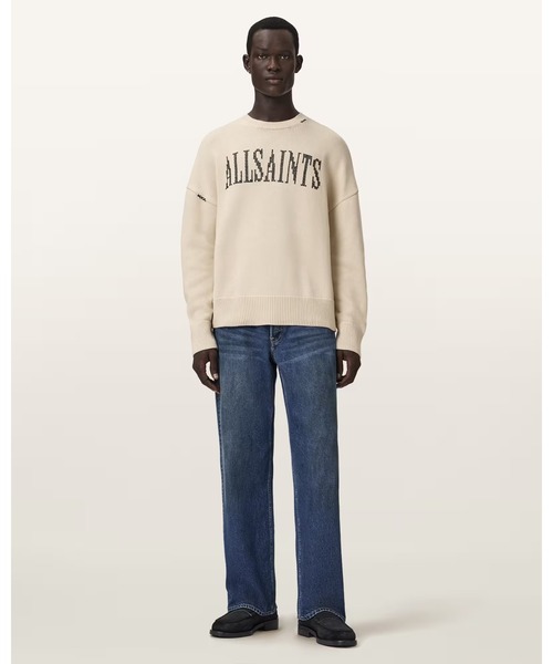 ALLSAINTS(オールセインツ)の「CROSSED OVERSIZED CREW NECK EMBROIDERED JUMPER | CROSSED オーバーサイズ クルー ネック エンベリッシュド ニット・セーター(ニット/セーター・メンズ・ホワイト系その他・S/M/XS/L)」の3枚目の写真