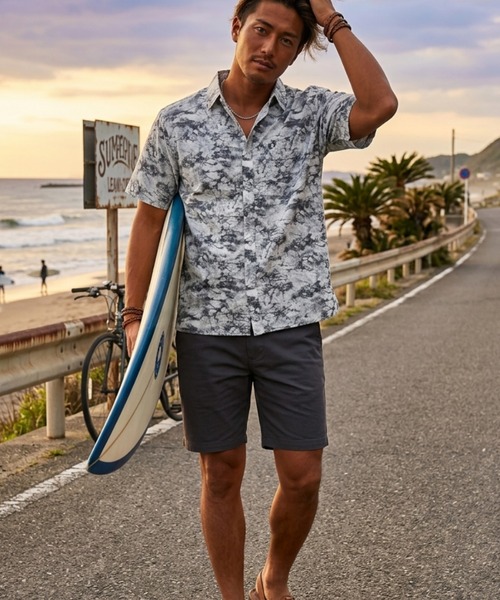 HANGTEN(ハンテン)の「【HANGTEN/ハンテン】総柄プリント半袖シャツ(シャツ/ブラウス・メンズ・ブラック/エメラルド/ブラウン/ホワイト・X-LARGE/LARGE/MEDIUM)」の5枚目の写真