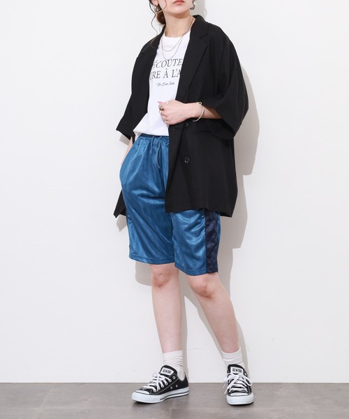 FUNALIVE（ファンアライブ）の「ユニフォーム ロゴ イージーハーフパンツ（その他パンツ・メンズ・ブラック/ライトブルー/ネイビー/グレー・L/LL/M）」の19枚目の写真