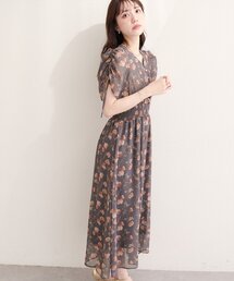ドロストデザインフレアワンピース