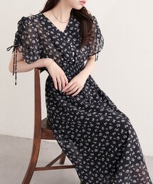 ドロストデザインフレアワンピース