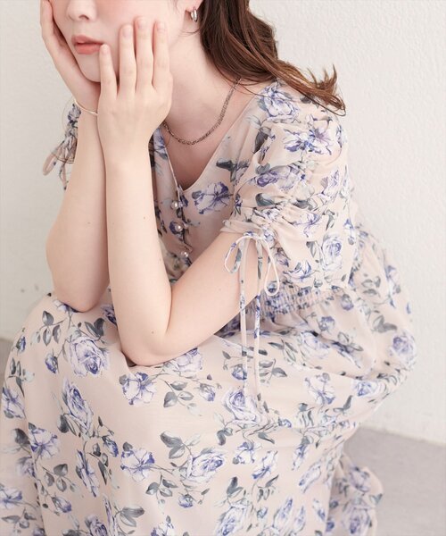 natural couture(ナチュラルクチュール)の「ドロストデザインフレアワンピース(ワンピース・レディース・その他4/その他1/その他2/その他3/ネイビー/ピンク・FREE)」の14枚目の写真