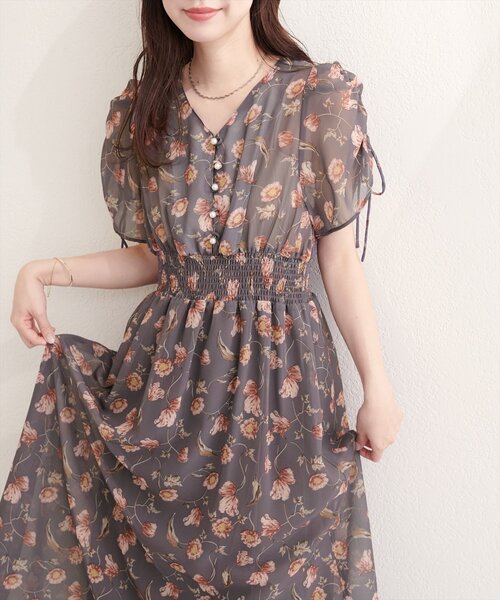 natural couture(ナチュラルクチュール)の「ドロストデザインフレアワンピース(ワンピース・レディース・その他4/その他1/その他2/その他3/ネイビー/ピンク・FREE)」の20枚目の写真