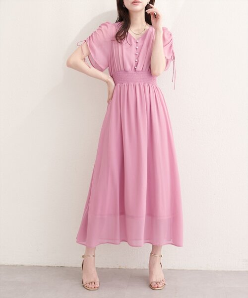natural couture(ナチュラルクチュール)の「ドロストデザインフレアワンピース(ワンピース・レディース・その他4/その他1/その他2/その他3/ネイビー/ピンク・FREE)」の7枚目の写真
