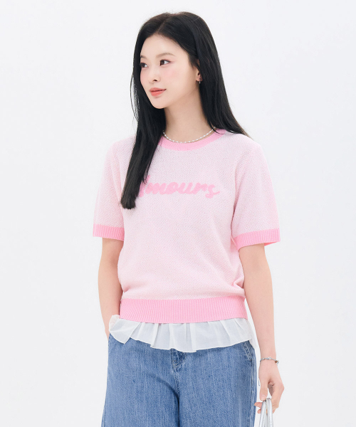 CHASECULT（チェイスカルト）の「レディース刺繍ポイント半袖サマー ニット-FBRG5674D0P（ニット/セーター・レディース・ピンク・85/90）」の5枚目の写真