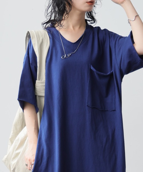 antiqua(アンティカ)の「ロング Vネック ワンピース(ワンピース・レディース・パープル系その他/レッド系その他/ダークグレー/ブルー/ブラック・TL/REGULER)」の21枚目の写真