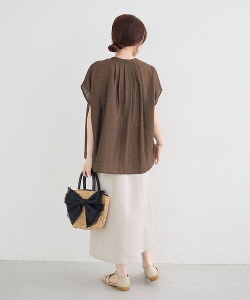 le.coeur blanc（ルクールブラン）の「【手洗い可】ドットギャザー2WAYブラウス（シャツ/ブラウス・レディース・ブラウン/ベージュ/ブラック・38）」の9枚目の写真