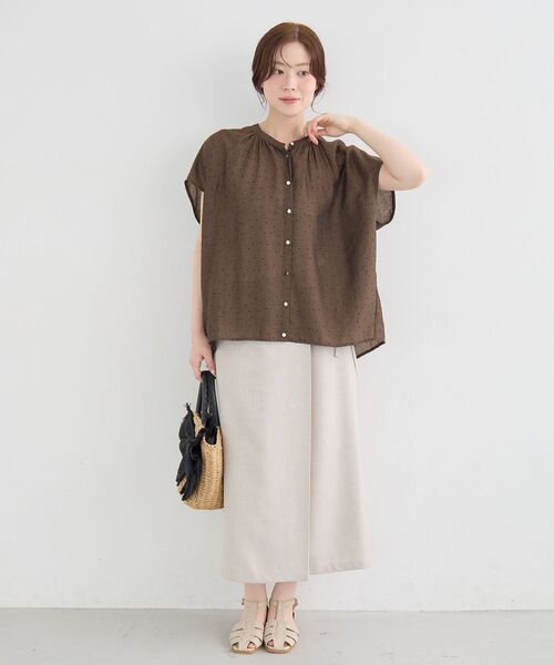 le.coeur blanc（ルクールブラン）の「【手洗い可】ドットギャザー2WAYブラウス（シャツ/ブラウス・レディース・ブラウン/ベージュ/ブラック・38）」の10枚目の写真